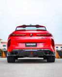 SOOQOO BMW F96 X6M 乾式碳纖維後下巴 帶燈